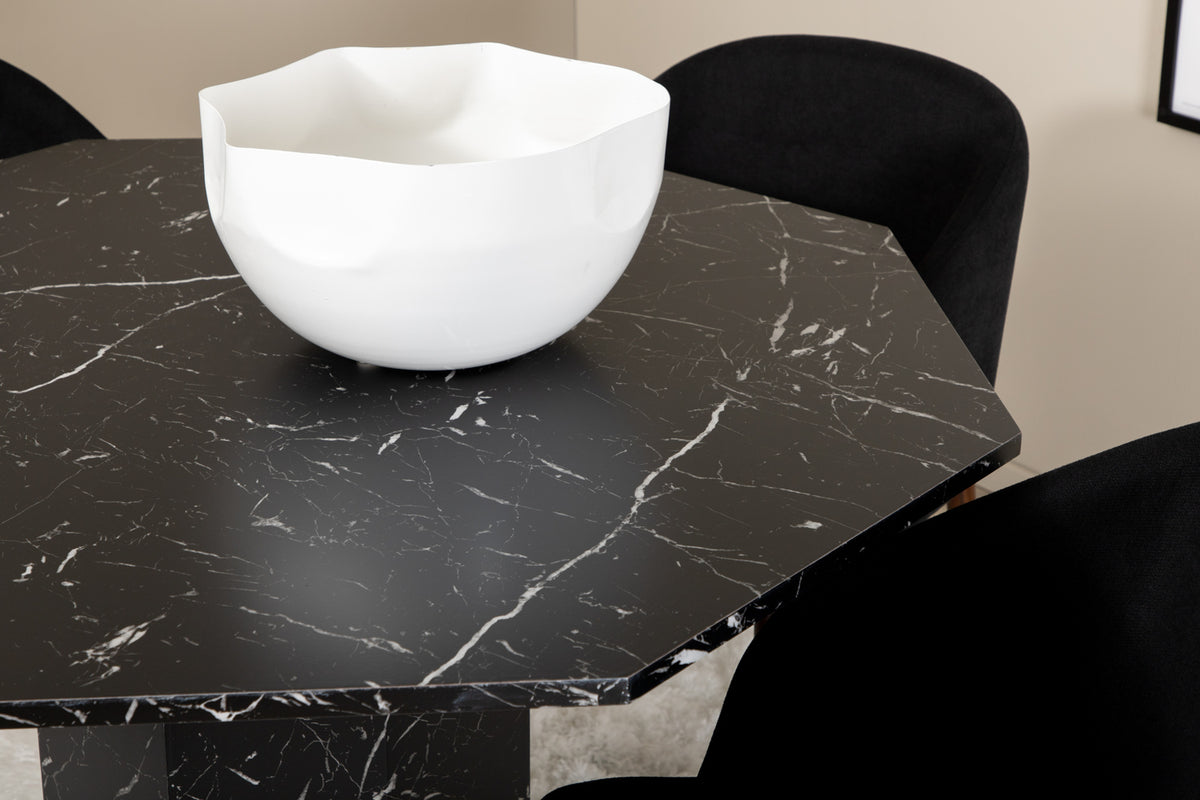 Venture Design Arch & Marbs Matstolar Svart + Matbord ⌀110