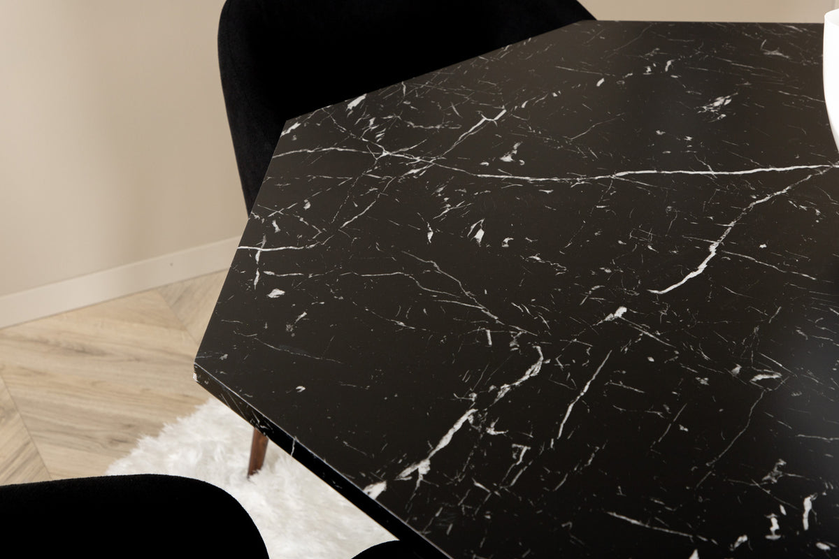 Venture Design Arch & Marbs Matstolar Svart + Matbord ⌀110