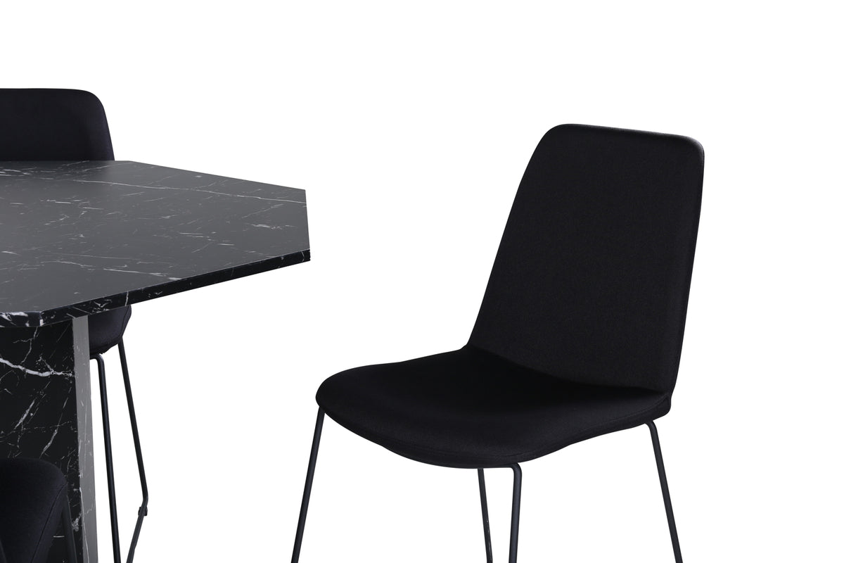Venture Design Muce & Marbs Matstolar 2-pack Svart + Runda Matbord ⌀110 Svart