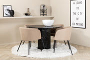 Venture Design Berit & Marbs Matstolar Beige + Matbord ⌀110