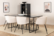 Venture Design Berit & Leif Matstolar Beige + Rektangulära Matbord 200 x 90 Svart