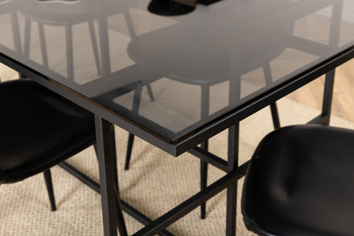 Venture Design Leif & Polar Matbord 90x200 + Matstolar Svart
