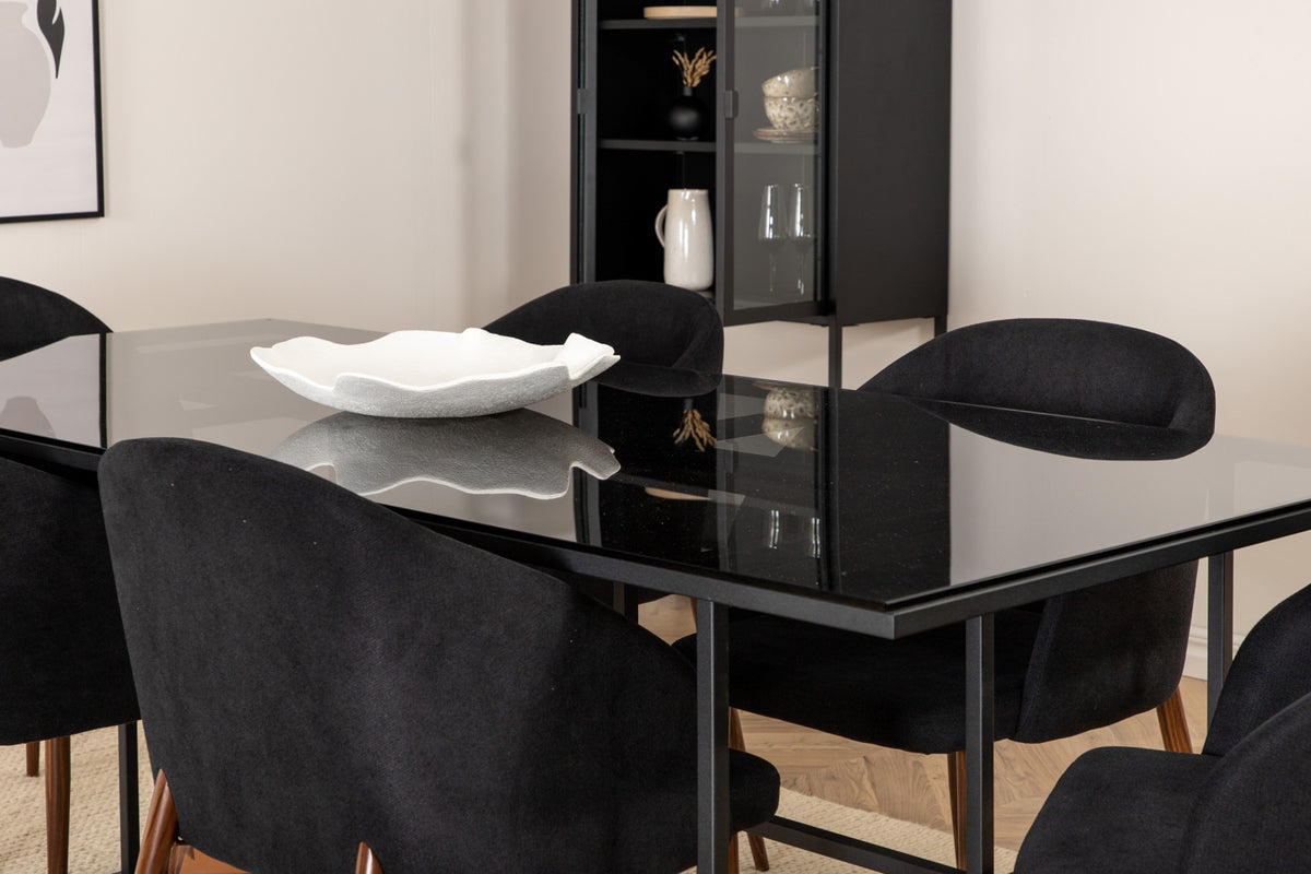 Venture Design Arch & Leif Matstolar Svart + Matbord 90x200