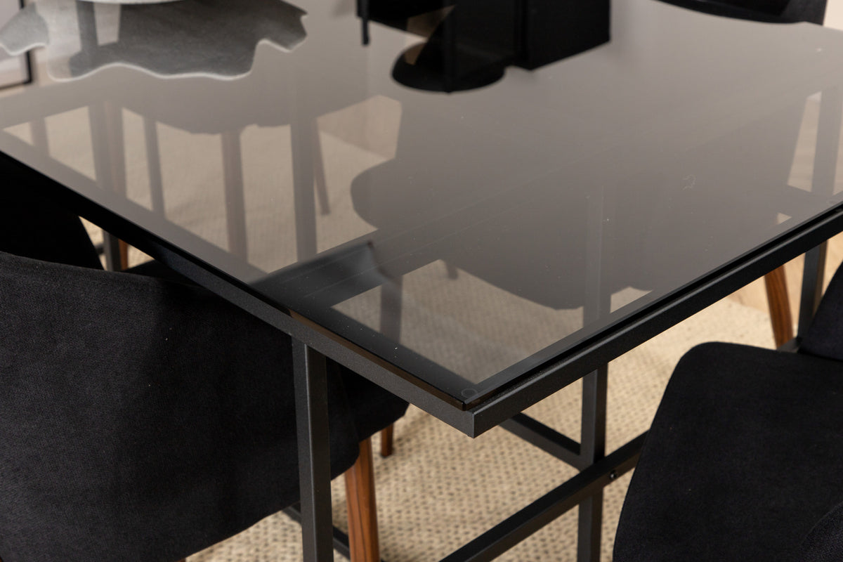 Venture Design Arch & Leif Matstolar Svart + Matbord 90x200