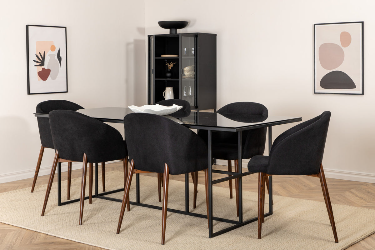 Venture Design Arch & Leif Matstolar Svart + Matbord 90x200