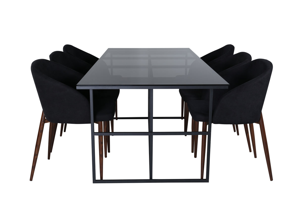 Venture Design Arch & Leif Matstolar Svart + Matbord 90x200
