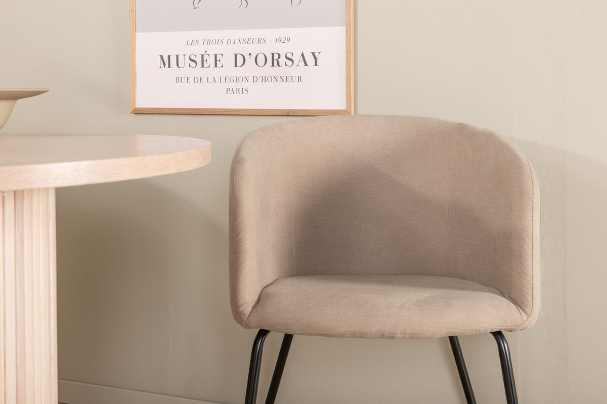 Venture Design Berit & Bianca Matstolar Beige + Ovala Matbord 200 x 90 Vitputsad