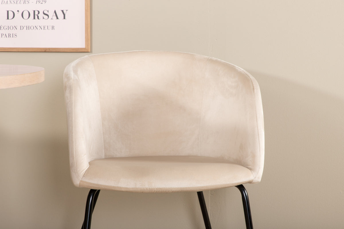 Venture Design Berit & Bianca Matstolar Beige + Ovala Matbord 200 x 90 Vitputsad