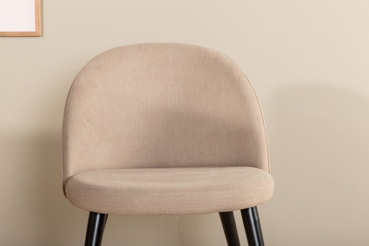 Venture Design Bianca & Velvet Ovala Matbord 200 x 90 Vitputsad + Matstolar 2-pack Beige