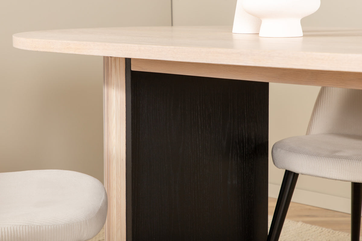 Venture Design Bianca & Velvet Matbord 90x200 + Matstolar Vit