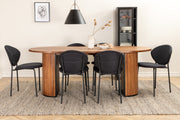 Venture Design Vault & Bianca Matstolar Svart + Matbord 90x200