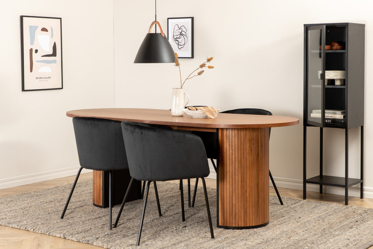 Venture Design Berit & Bianca Matstolar Svart + Matbord 90x200