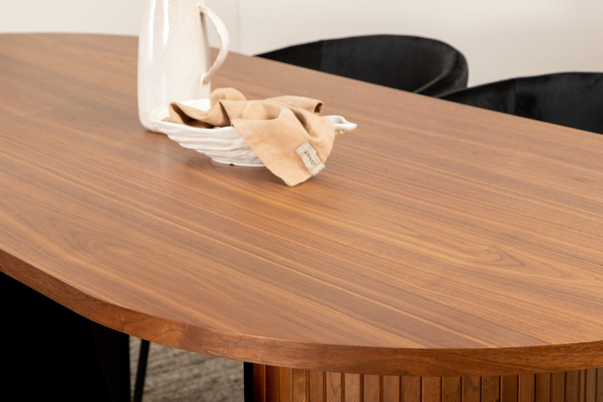 Venture Design Berit & Bianca Matstolar Svart + Matbord 90x200