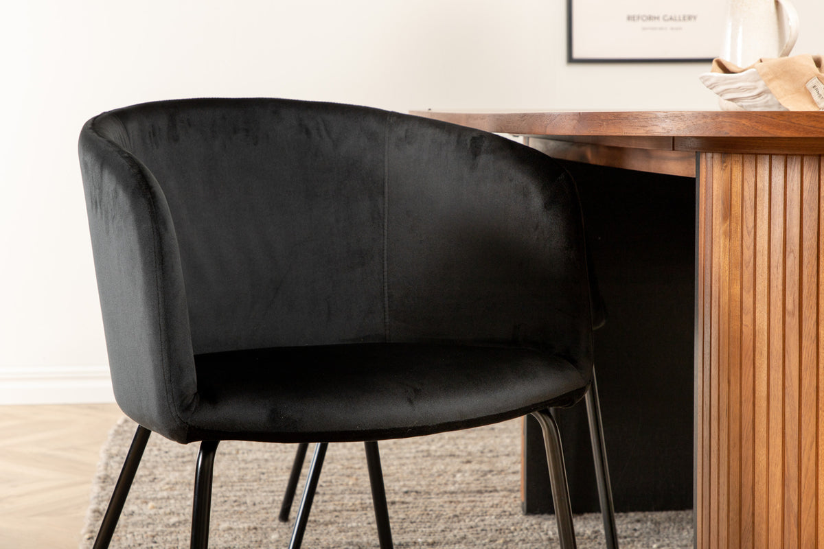 Venture Design Berit & Bianca Matstolar Svart + Matbord 90x200