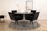 Venture Design Petra & Dipp Matstolar Svart + Runda Matbord ⌀115 Svart