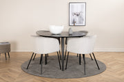Venture Design Berit & Dipp Matstolar Grå + Runda Matbord ⌀115 Svart