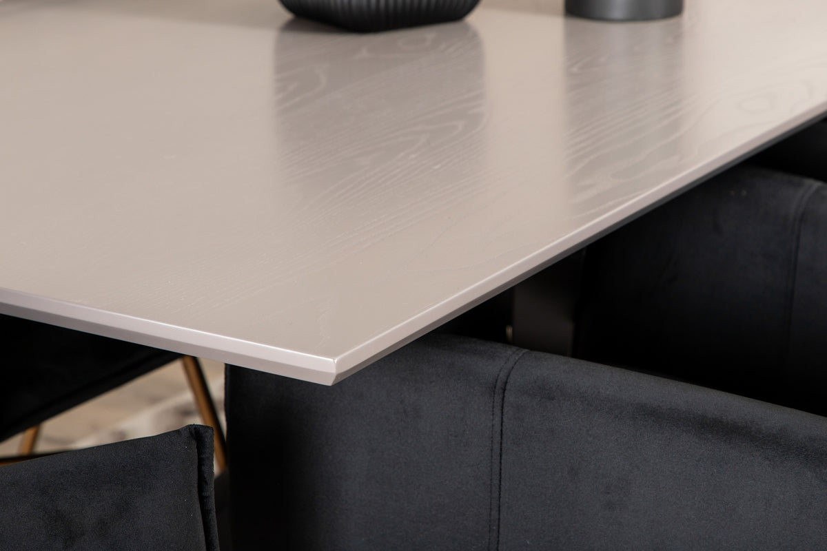 Venture Design Petra & Piazza Matstolar Svart + Rektangulära Matbord 180 x 90 Svart
