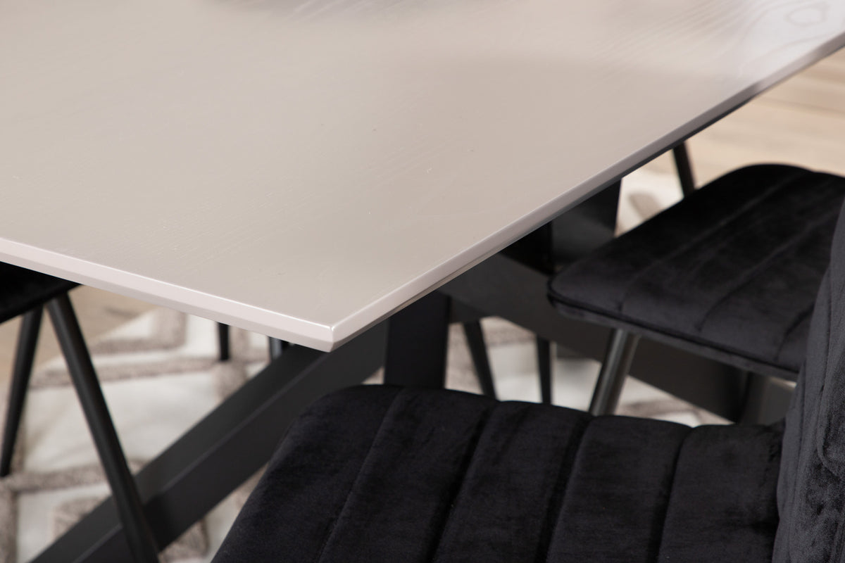 Venture Design Windu & Piazza Matstolar 2-pack Svart + Rektangulära Matbord 180 x 90 Svart