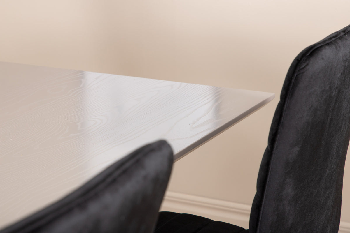 Venture Design Windu & Piazza Matstolar 2-pack Svart + Rektangulära Matbord 180 x 90 Svart