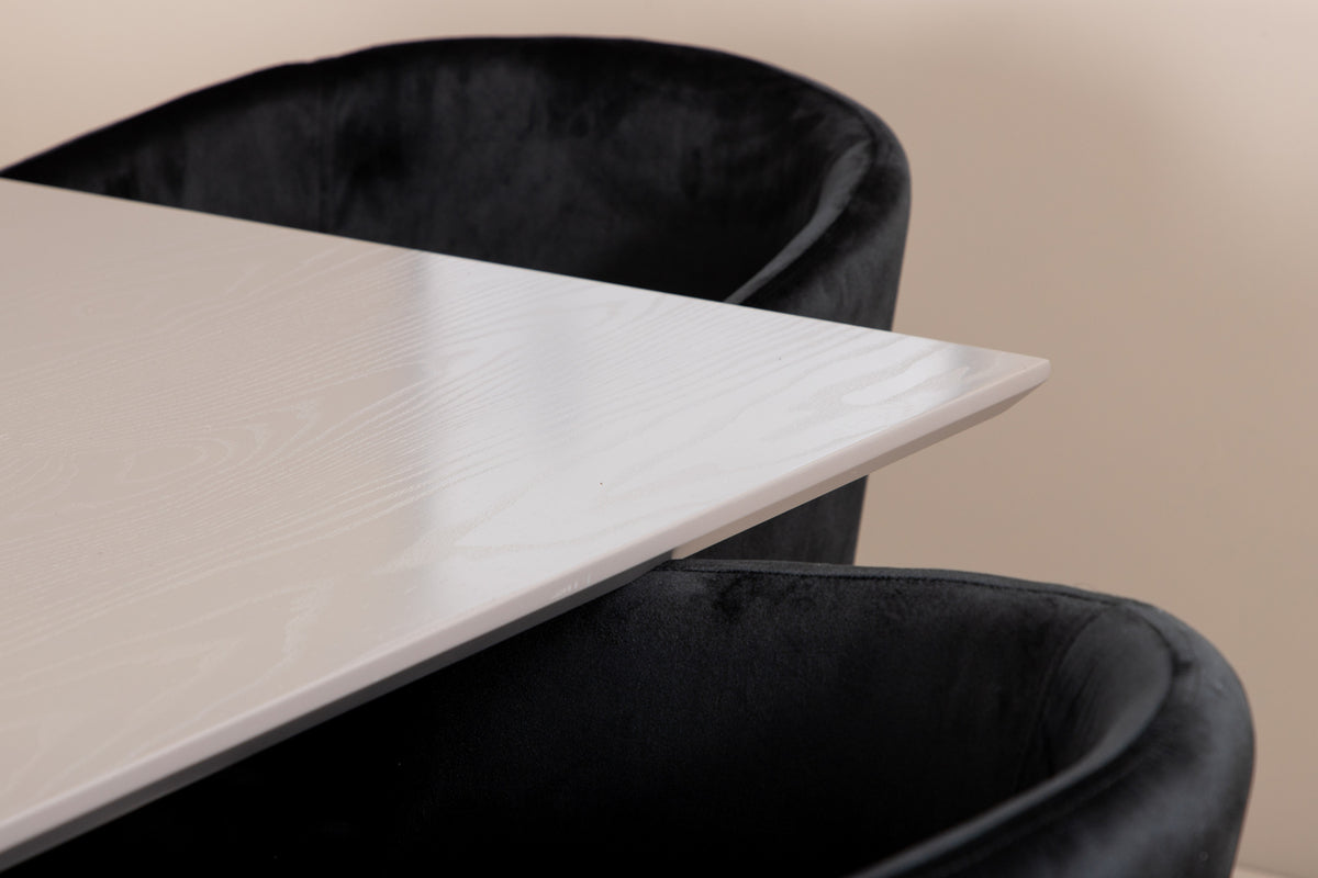 Venture Design Berit & Piazza Matstolar Svart + Rektangulära Matbord 180 x 90 Svart