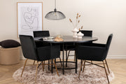 Venture Design Copenhagen & Petra Runda Matbord ⌀140 Svart + Matstolar Svart