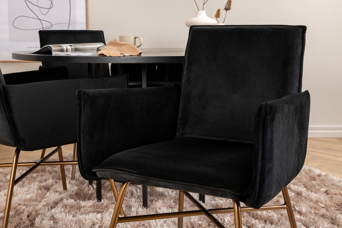 Venture Design Copenhagen & Petra Runda Matbord ⌀140 Svart + Matstolar Svart