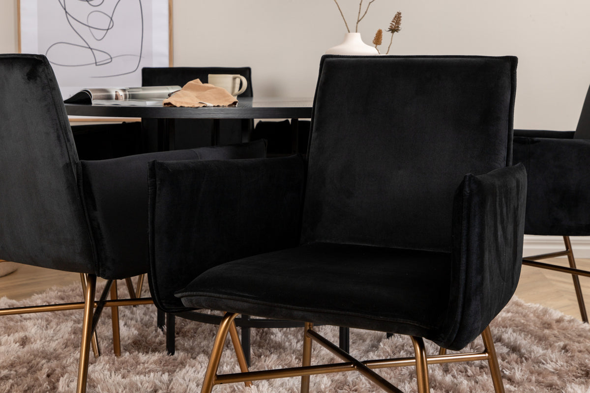 Venture Design Copenhagen & Petra Runda Matbord ⌀140 Svart + Matstolar Svart