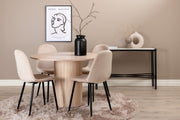Venture Design Bianca & Polar Runda Matbord ⌀110 Vitputsad + Matstolar 2-pack Beige