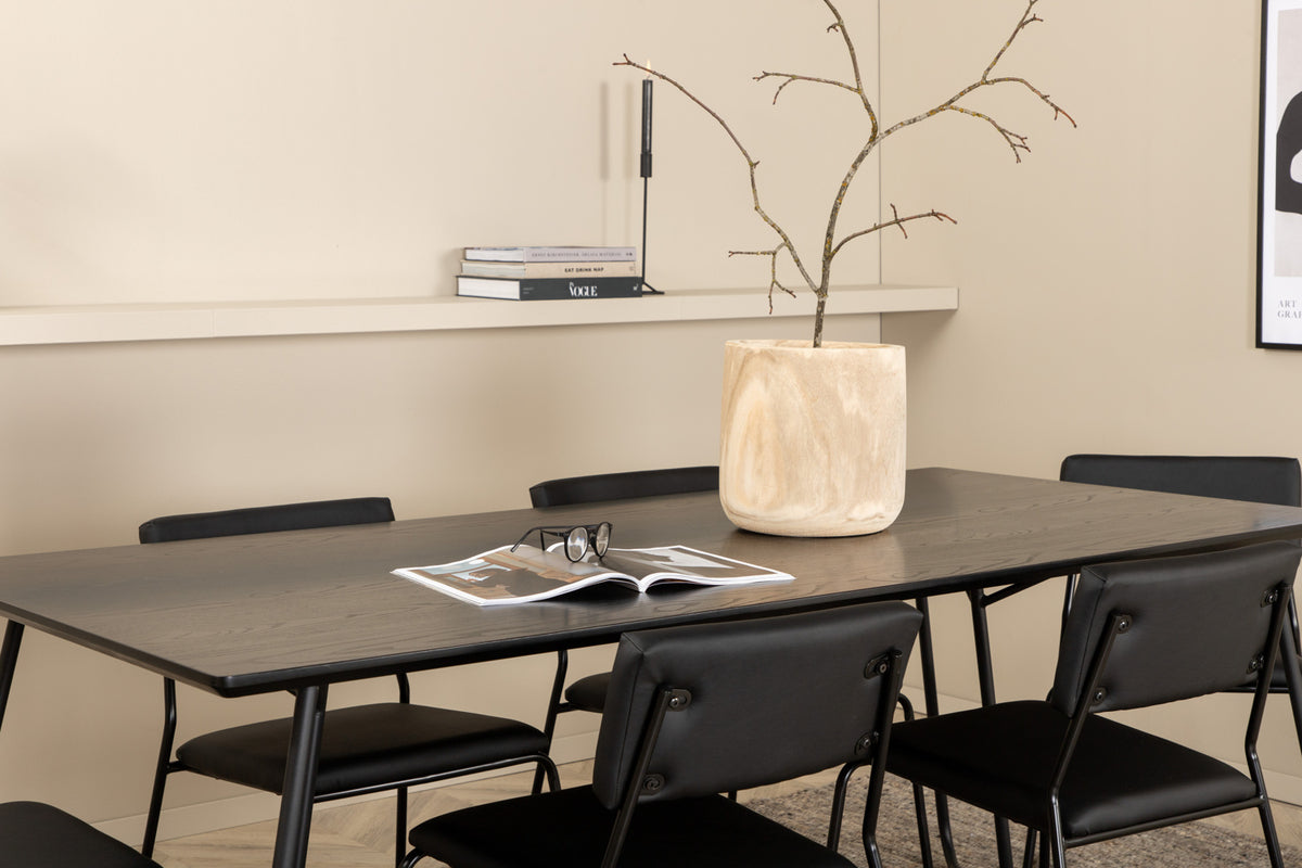 Venture Design Kenth & Petra Matstolar Svart + Matbord 90x190