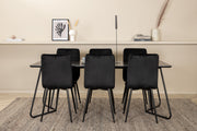 Venture Design Petra & Windu Matbord 90x190 + Matstolar Svart