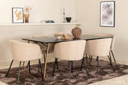 Venture Design Berit & Petra Matstolar Beige + Matbord 90x190