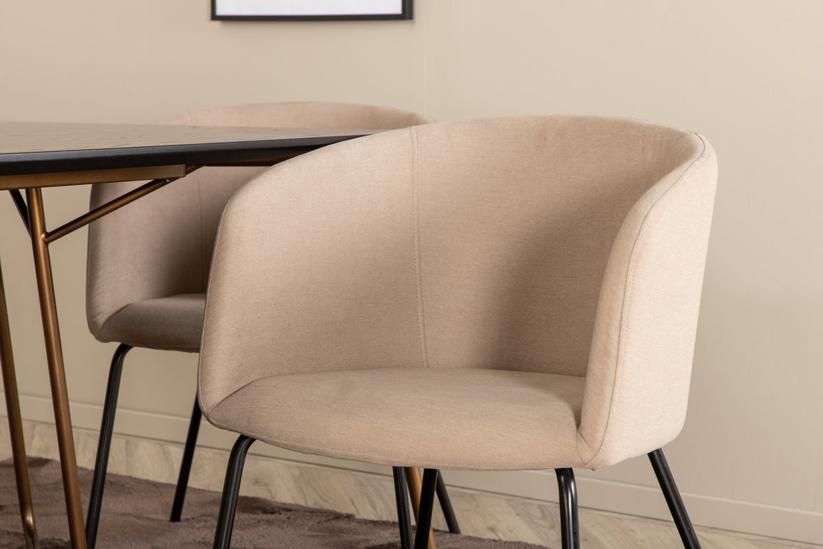 Venture Design Berit & Petra Matstolar Beige + Matbord 90x190