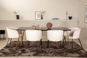 Venture Design Berit & Petra Matstolar Beige + Rektangulära Matbord 190 x 90 Svart