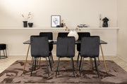 Venture Design Petra & Windu Matbord 90x190 + Matstolar Svart