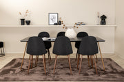 Venture Design Petra & Polar Matbord 90x190 + Matstolar Svart