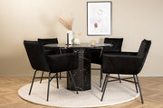 Venture Design Petra & Marbs Matstolar Svart + Runda Matbord ⌀110 Svart