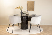 Venture Design Berit & Marbs Matstolar Grå + Matbord ⌀110