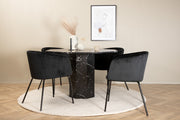 Venture Design Berit & Marbs Matstolar Svart + Runda Matbord ⌀110 Svart