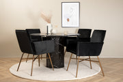 Venture Design Petra & Marbs Matstolar Svart + Runda Matbord ⌀110 Svart