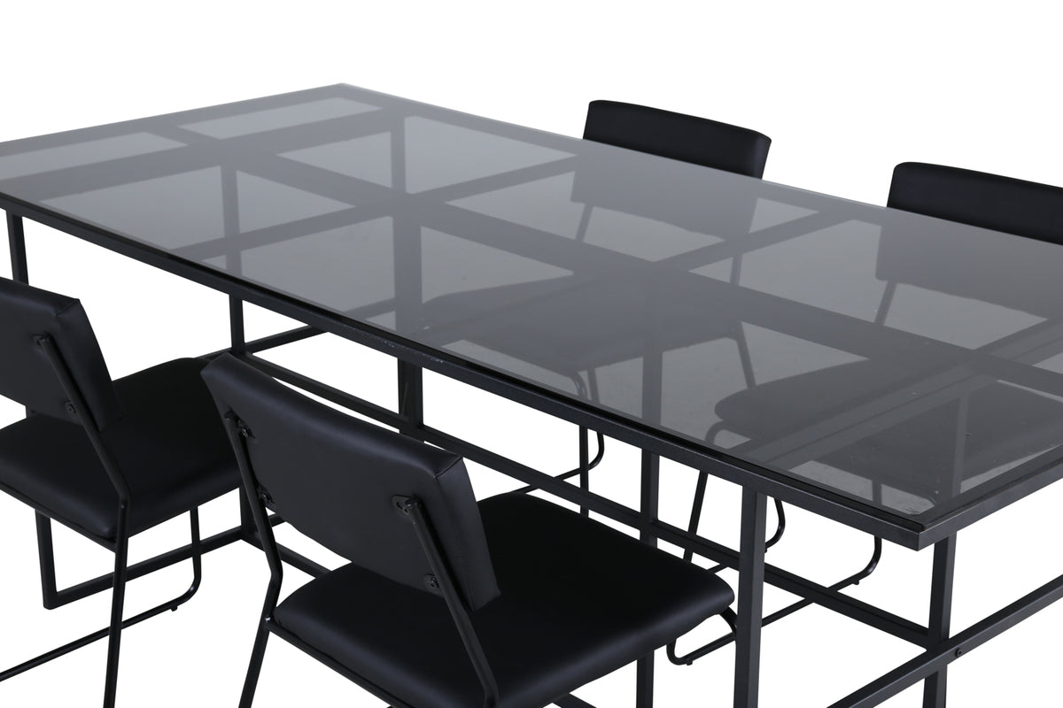 Venture Design Kenth & Leif Matstolar Svart + Matbord 90x200