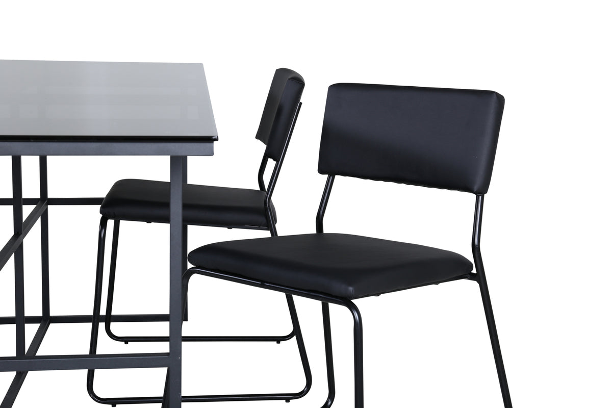 Venture Design Kenth & Leif Matstolar Svart + Matbord 90x200