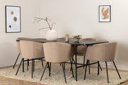 Venture Design Berit & Uno Matstolar Beige + Matbord 90x200