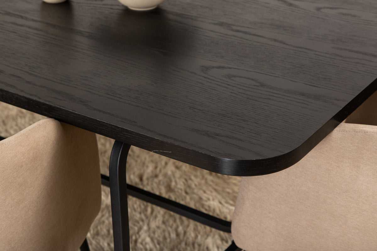 Venture Design Berit & Uno Matstolar Beige + Matbord 90x200