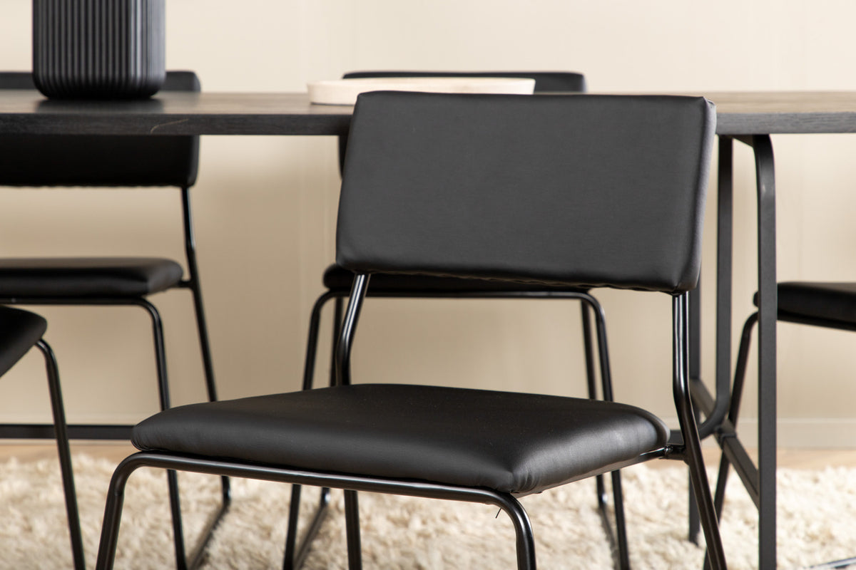 Venture Design Kenth & Uno Matstolar Svart + Matbord 90x200