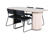 Venture Design Kenth & Bianca Matstolar Svart + Matbord 90x200