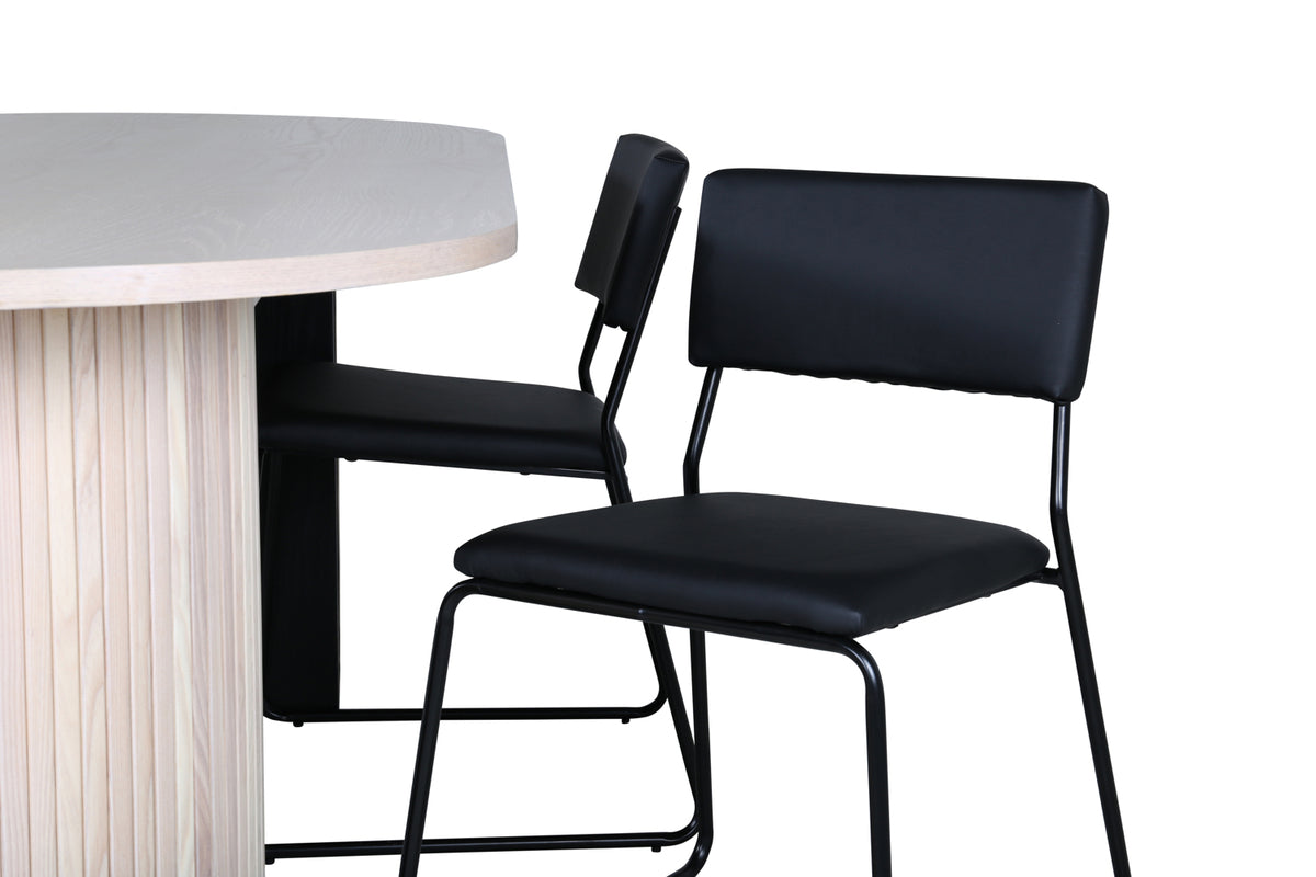 Venture Design Kenth & Bianca Matstolar Svart + Matbord 90x200