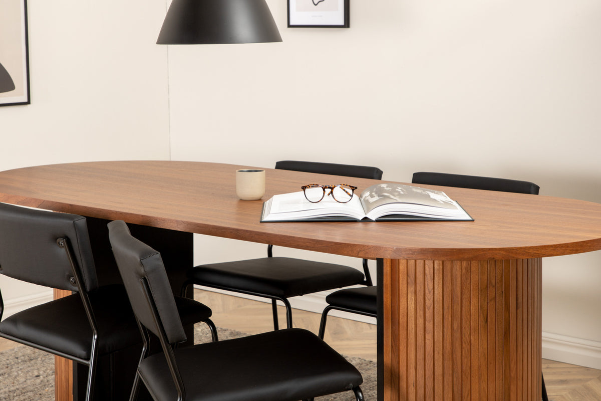 Venture Design Kenth & Bianca Matstolar Svart + Matbord 90x200
