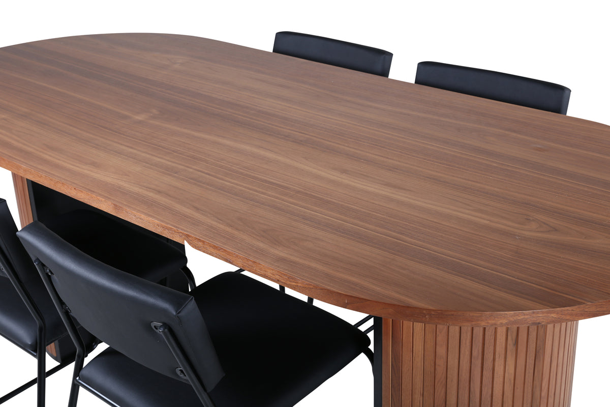 Venture Design Kenth & Bianca Matstolar Svart + Matbord 90x200