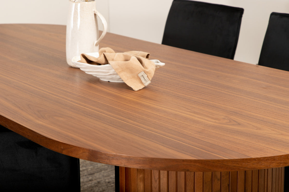 Venture Design Petra & Bianca Matstolar Svart + Matbord 90x200