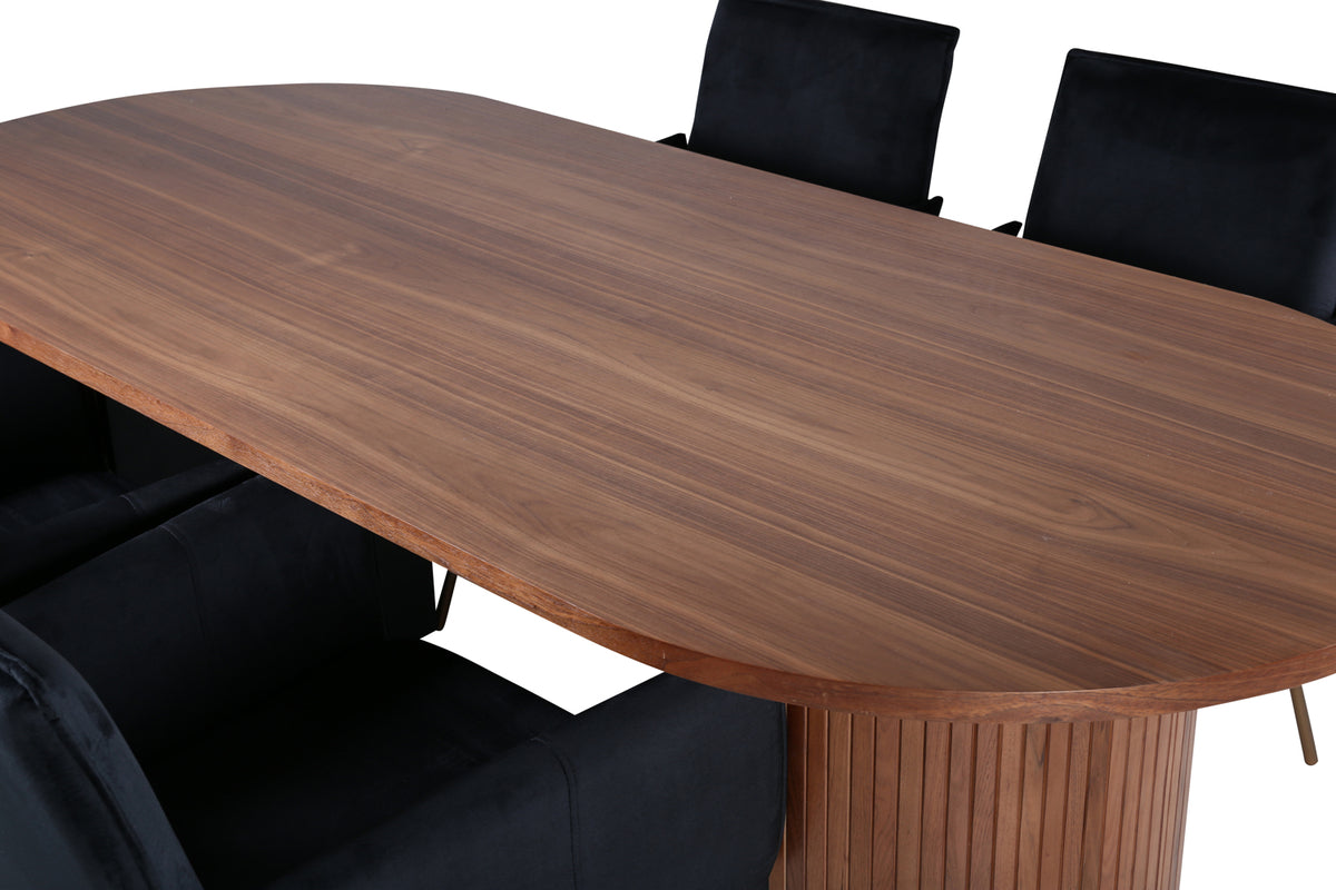 Venture Design Petra & Bianca Matstolar Svart + Matbord 90x200
